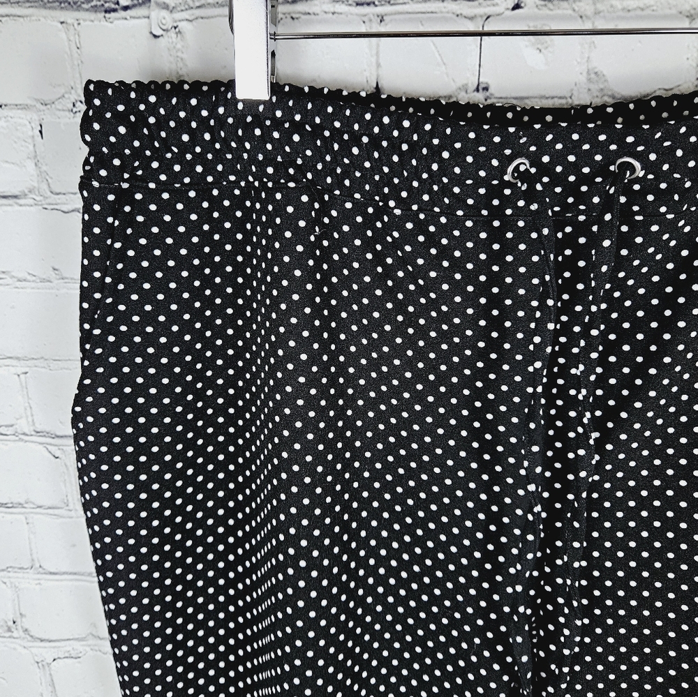 MEG & MARGOT | polkadot stretch flowy drawstring jogger pants - Picture 2 of 9